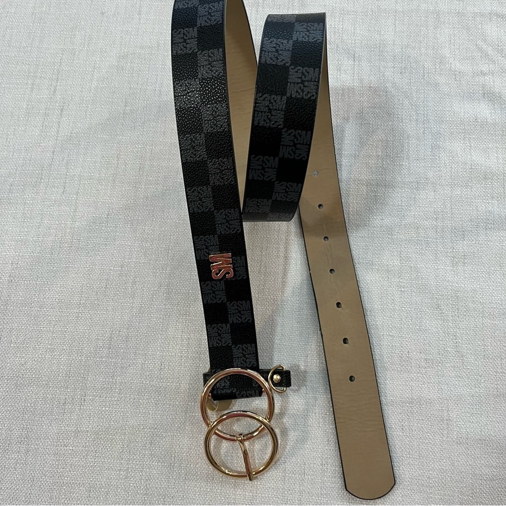 Steve Madden Womens Gray Size L Faux Leather Belt Like New
